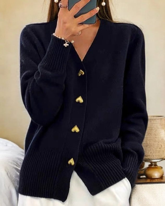 Jelena | Ribbed Knit Button-Up Cardigan for Women