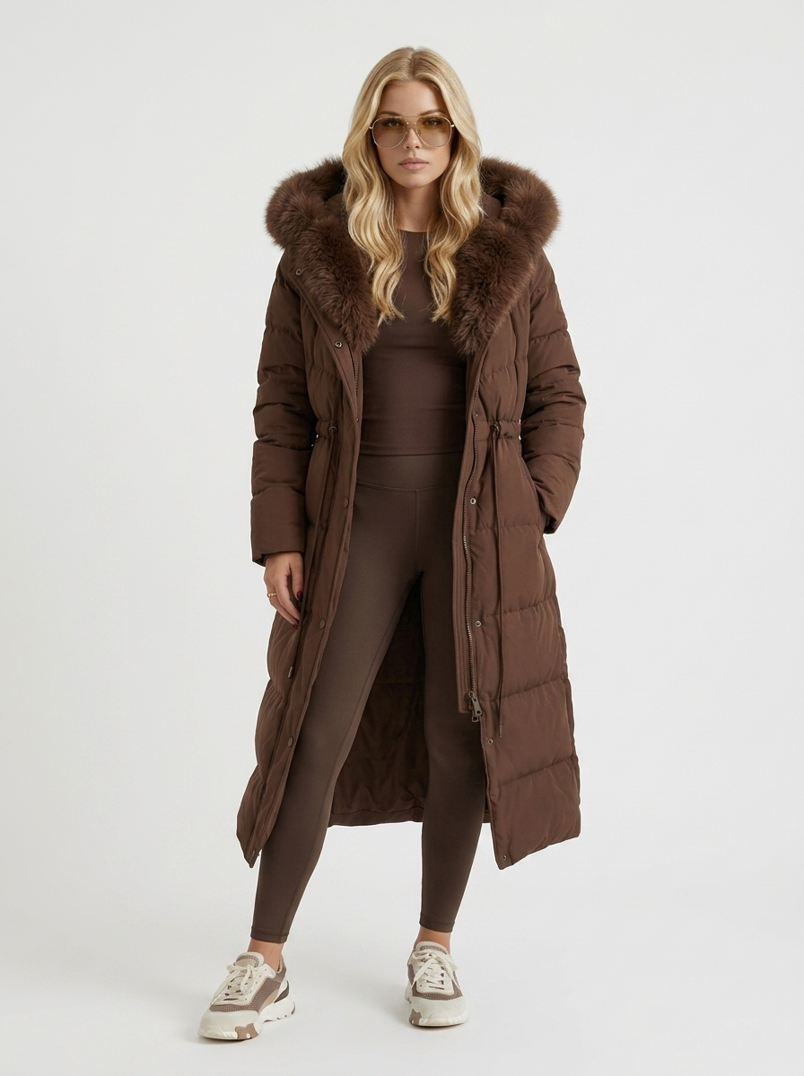 Samara – Fur Hooded Longline Coat
