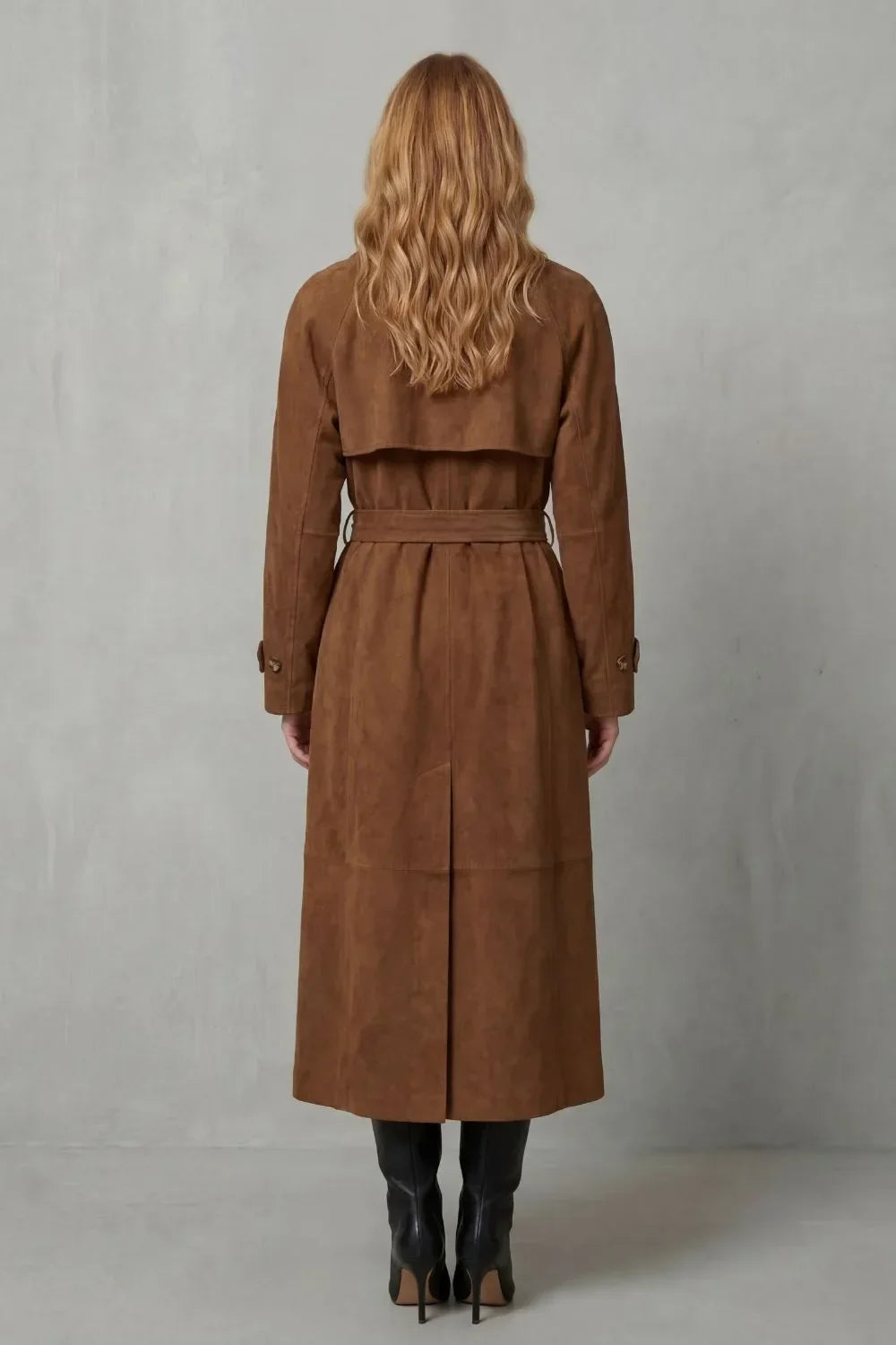 Lorvaine | Women's Belted Suede Trench Coat