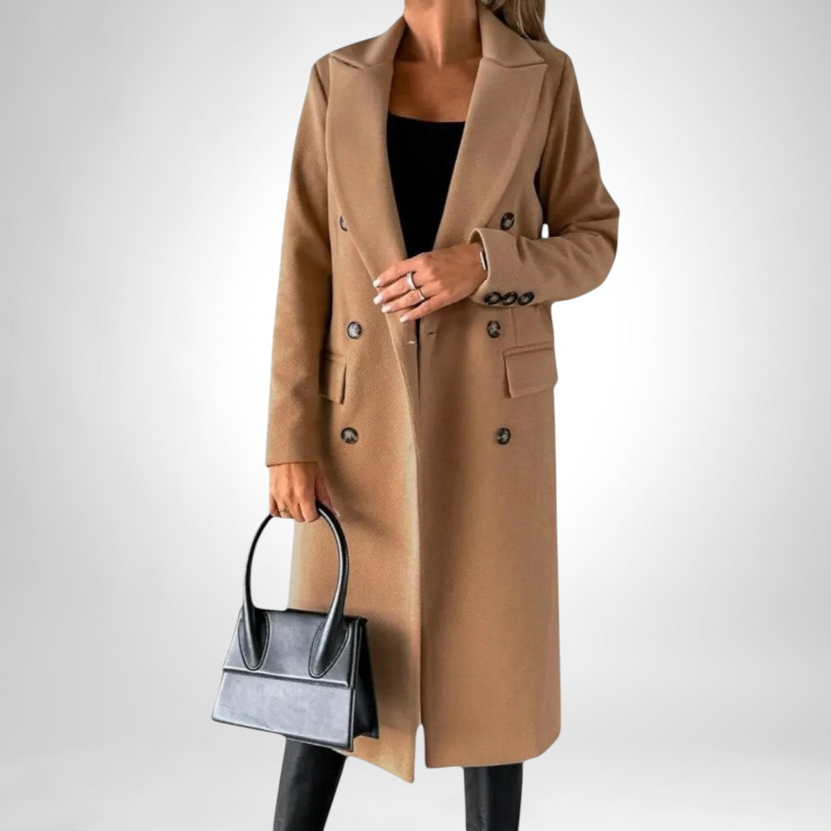 Lorvaine | Women's Long Winter Coat Double-Breasted