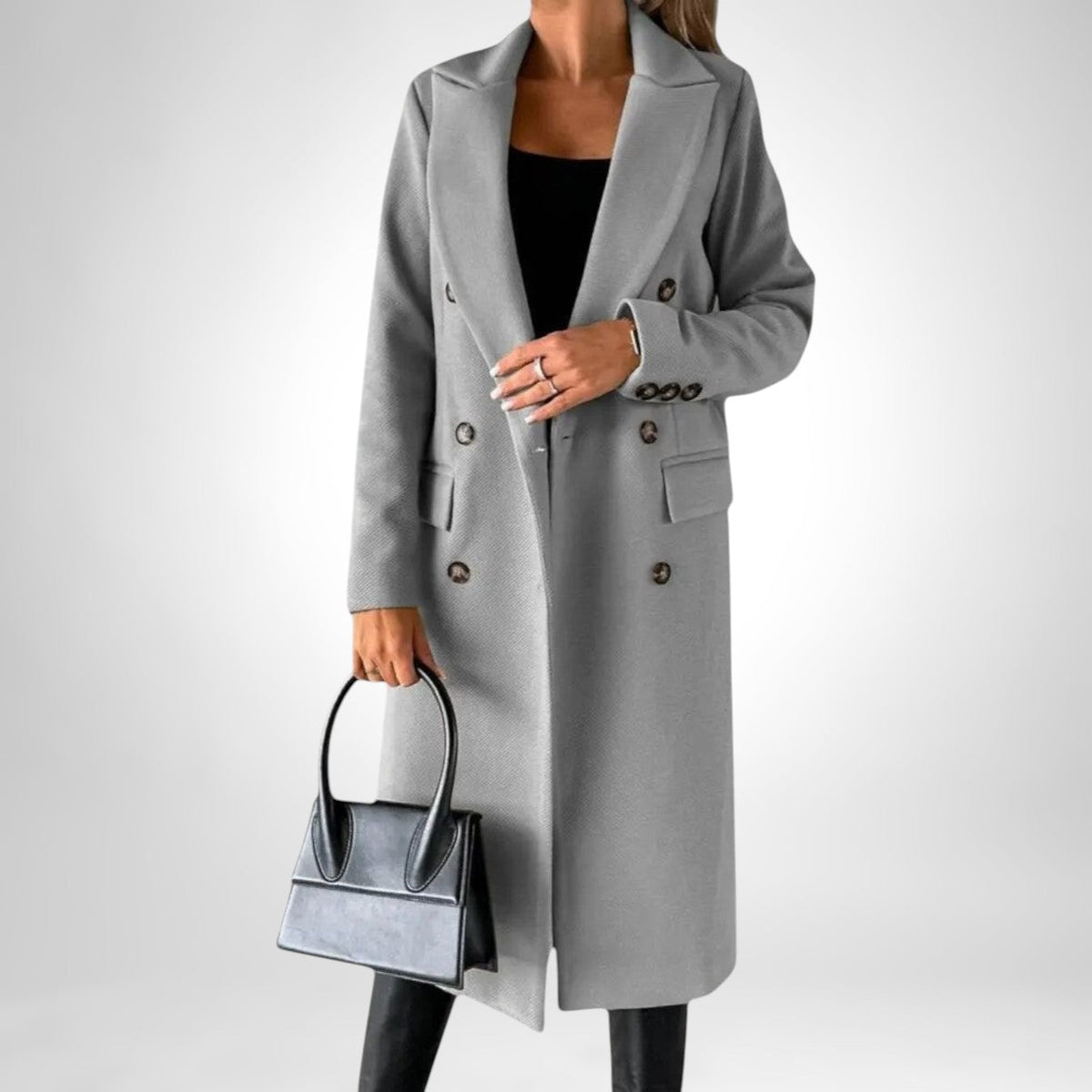 Lorvaine | Women's Long Winter Coat Double-Breasted