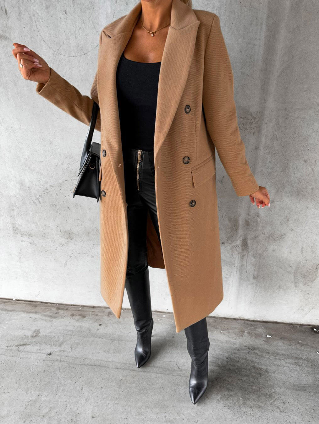 Lorvaine | Women's Long Winter Coat Double-Breasted