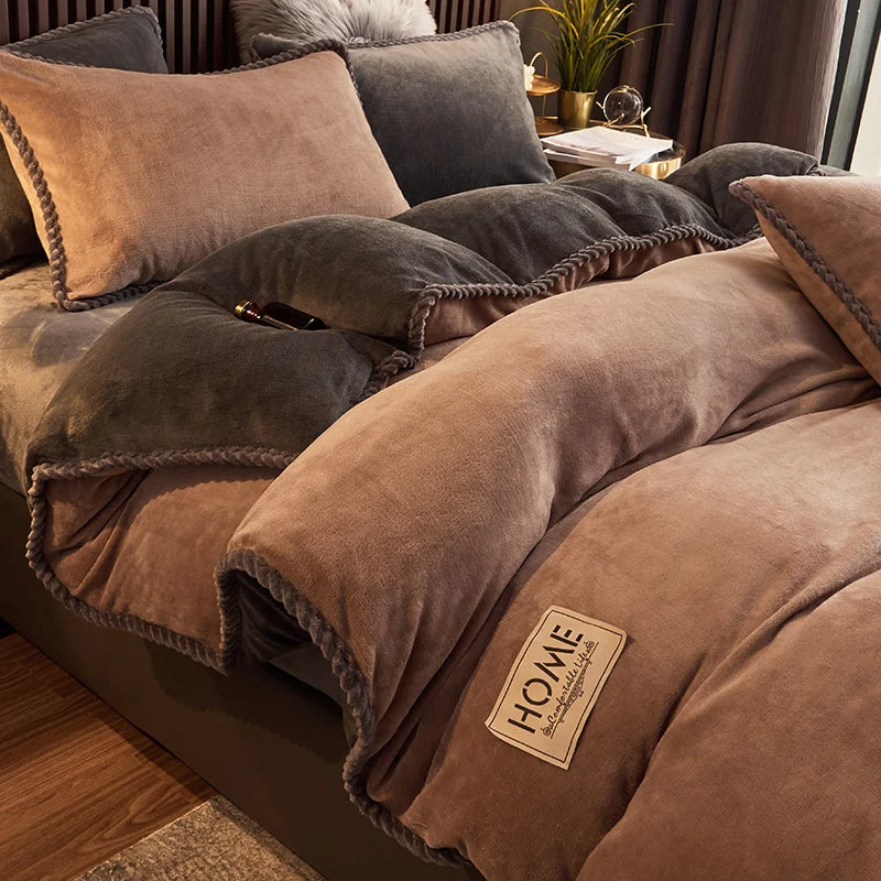 Luxurious Velvet Fleece Duvet Cover Set - PlushHaven
