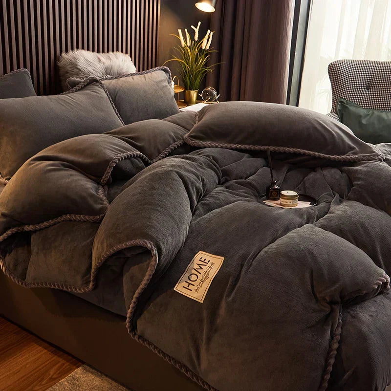 Luxurious Velvet Fleece Duvet Cover Set - PlushHaven