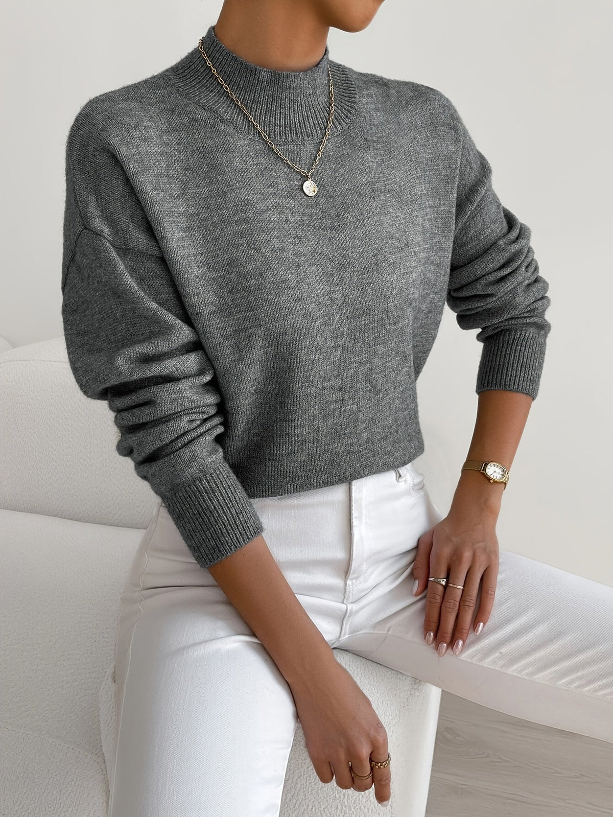 Maren | Women's Mock Neck Relaxed Fit Sweater