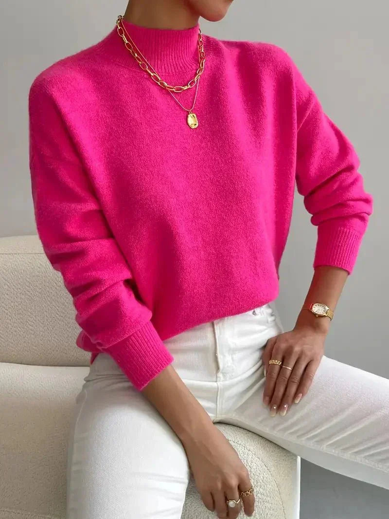Elegant Ribbed Turtleneck Sweater Women