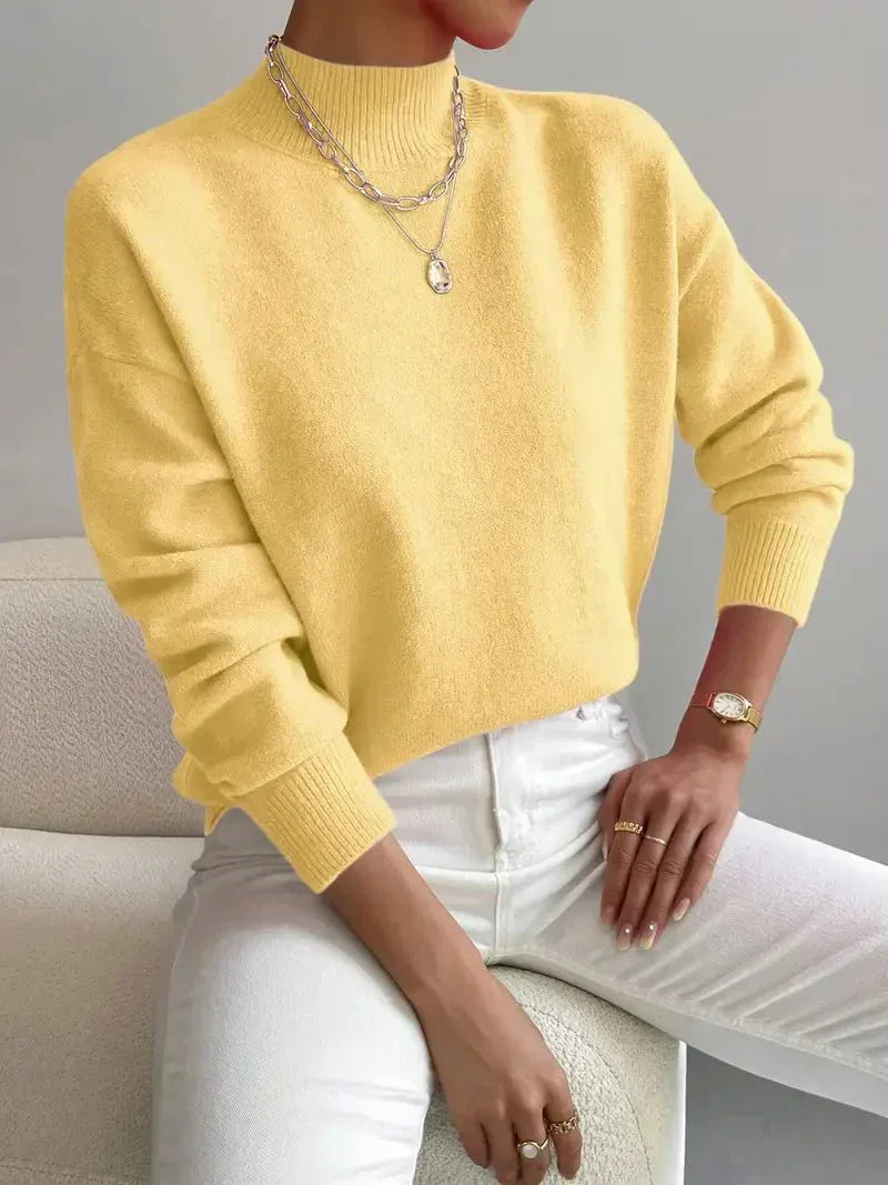 Elegant Ribbed Turtleneck Sweater Women