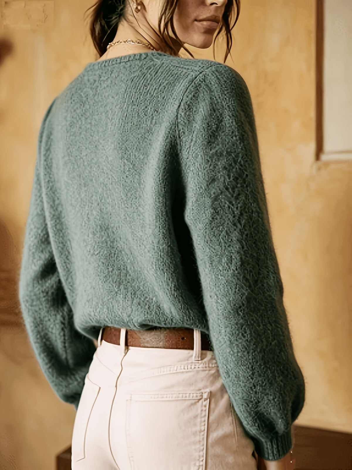 Marveth | Women's Cable Knit Button-Up Cardigan Sweater