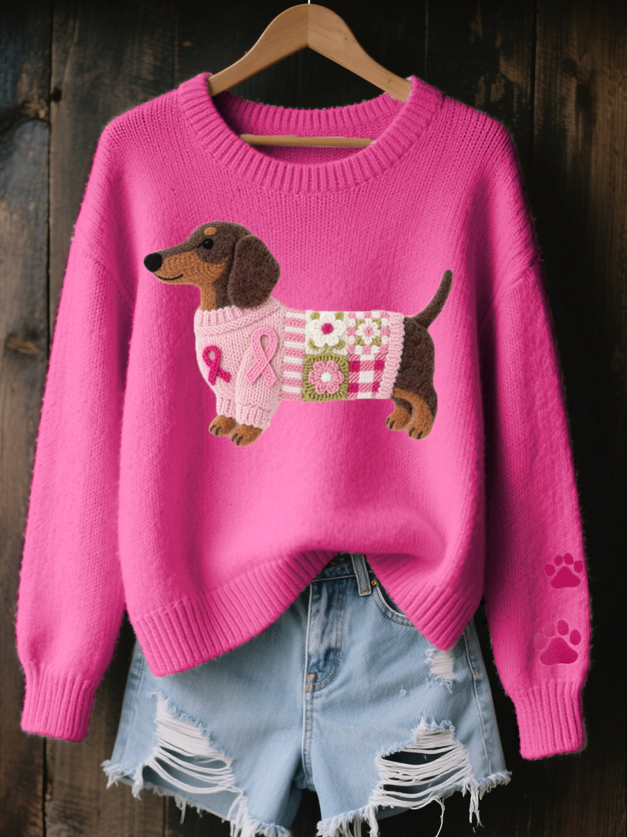 Naoni | Women's Dachshund Graphic Knit Sweater