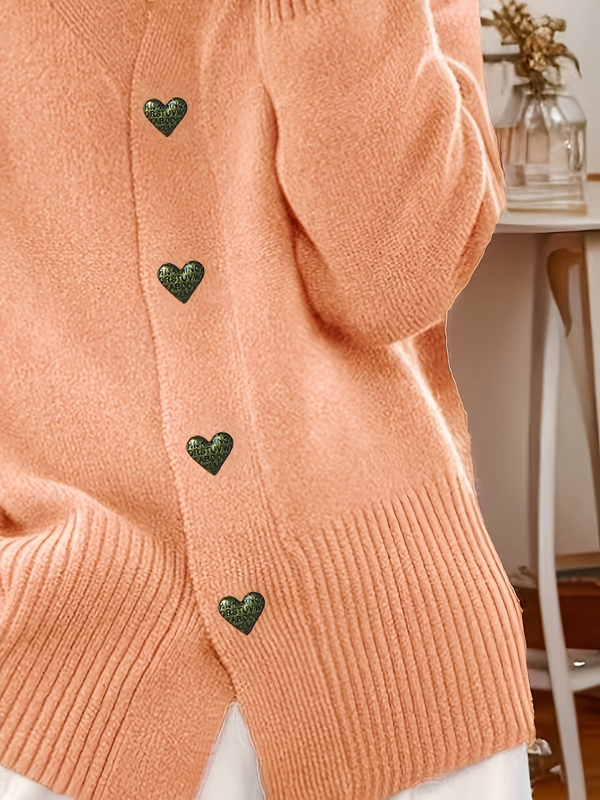 Novaleen | Women's Heart Button Cardigan Sweater