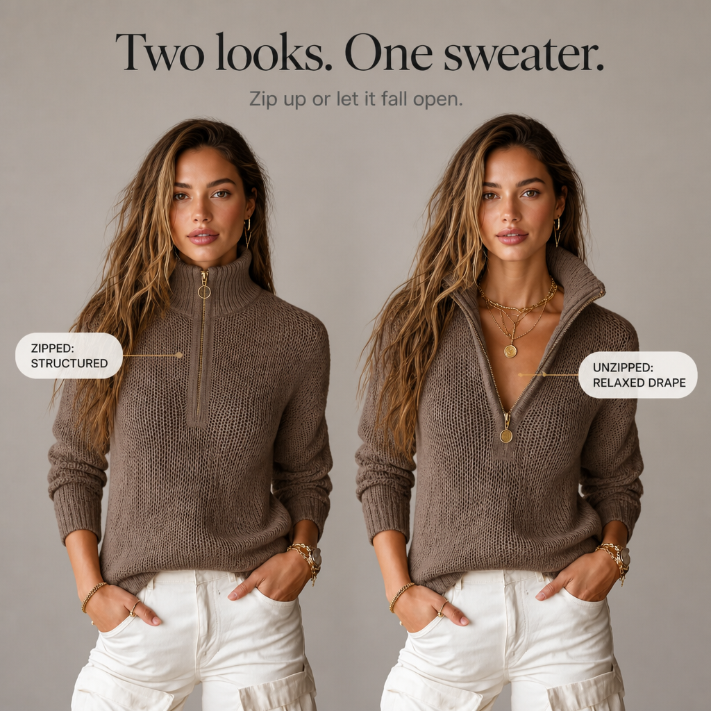 Orvana | Women's Half-Zip Knit Sweater