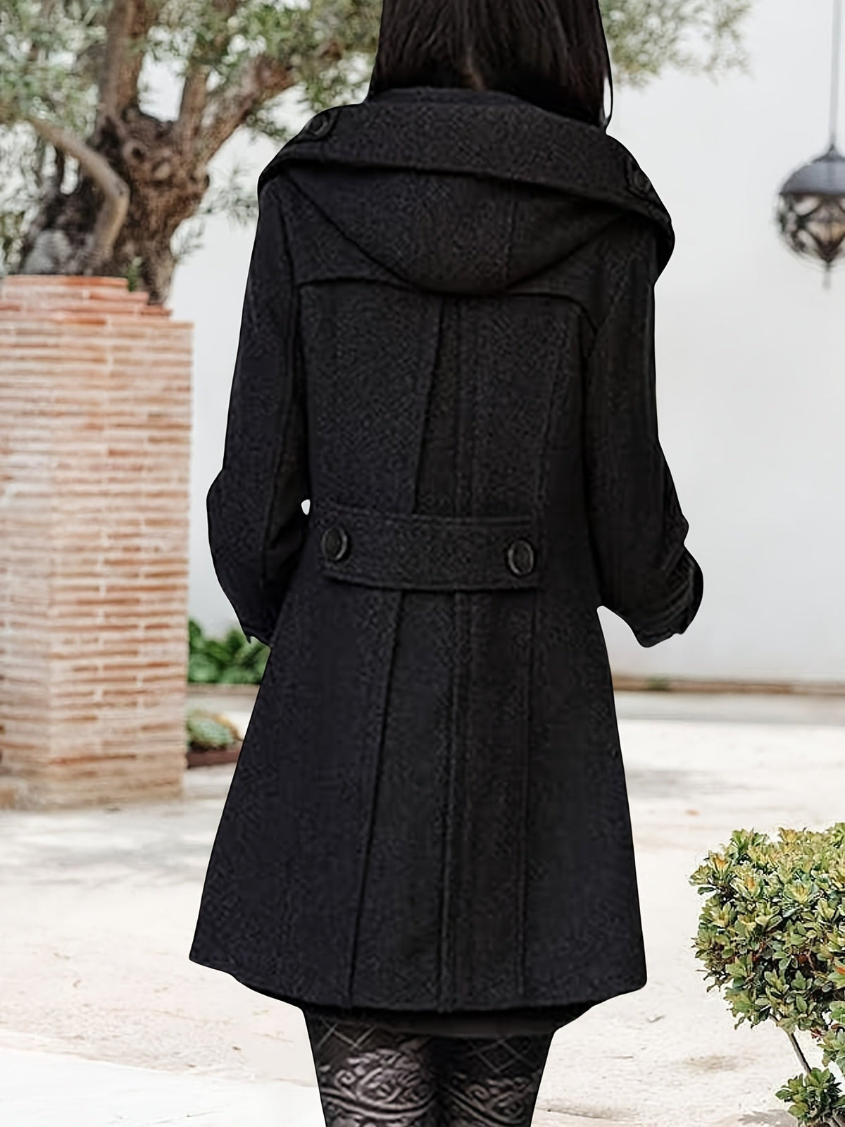 Orvana | Women's Hooded Double-Breasted Mid-Length Coat