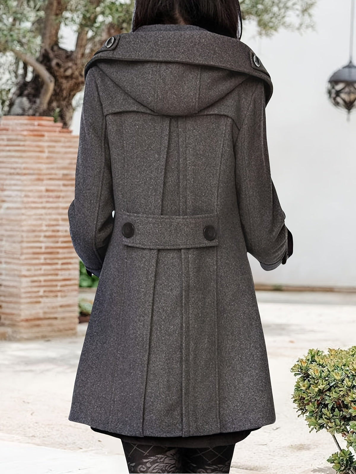 Orvana | Women's Hooded Double-Breasted Mid-Length Coat