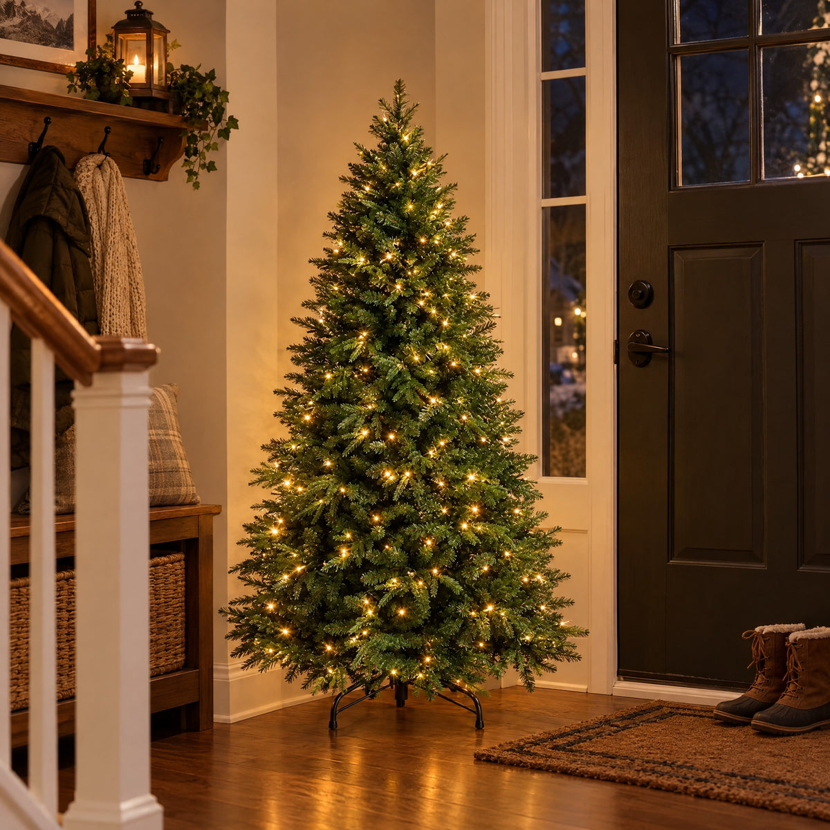 Pre-Lit Artificial Christmas Tree 4ft, 5ft, 6ft – Warm White LED, Up to 800 Tips