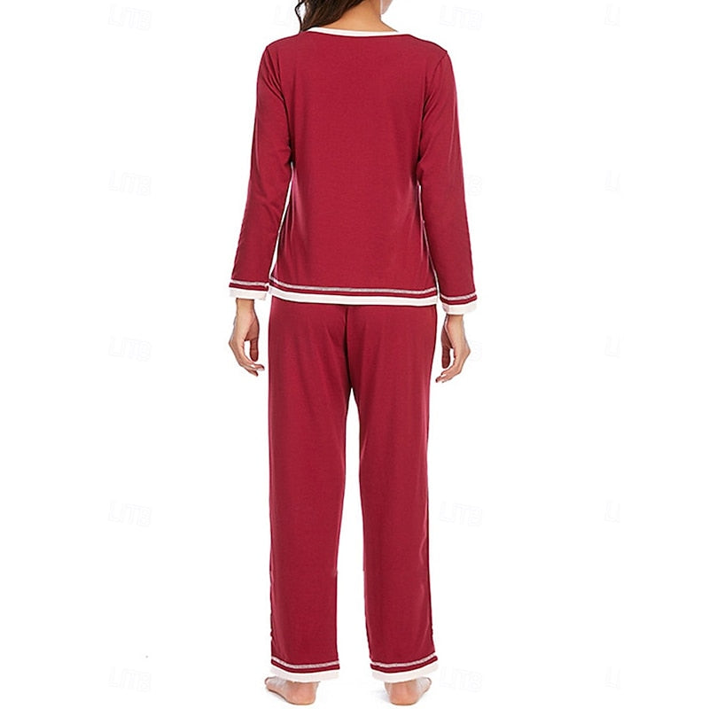 Solwyn | Women's Loungewear Set Long Sleeve V-Neck