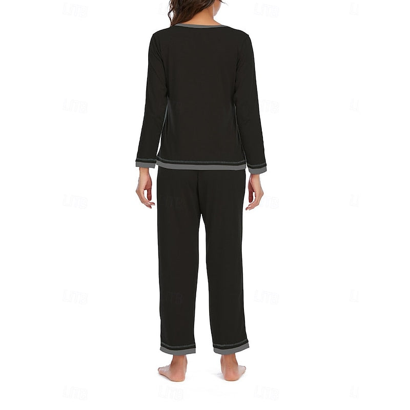 Solwyn | Women's Loungewear Set Long Sleeve V-Neck