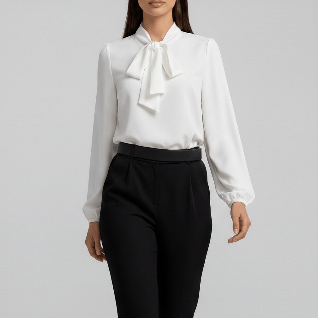 Tallulah | Women's Bow Tie Neck Long Sleeve Blouse