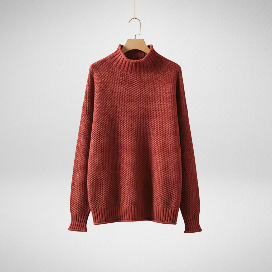 Thalia | Women's Mock Neck Knit Pullover Sweater