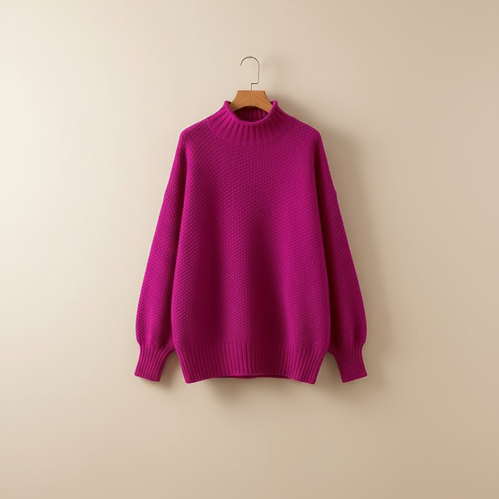 Thalia | Women's Mock Neck Knit Pullover Sweater