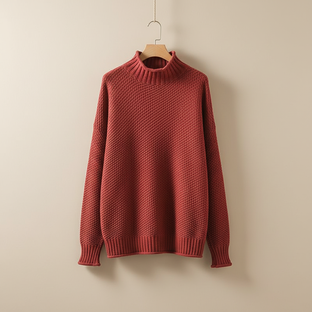 Thalia | Women's Mock Neck Knit Pullover Sweater