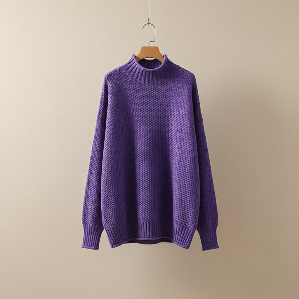 Thalia | Women's Mock Neck Knit Pullover Sweater
