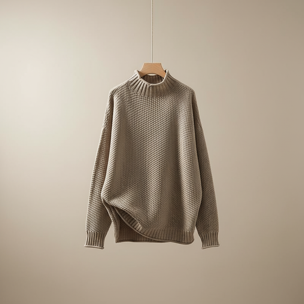 Thalia | Women's Mock Neck Knit Pullover Sweater