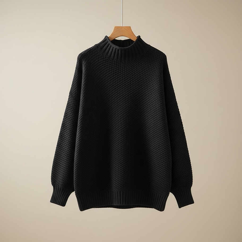 Thalia | Women's Mock Neck Knit Pullover Sweater
