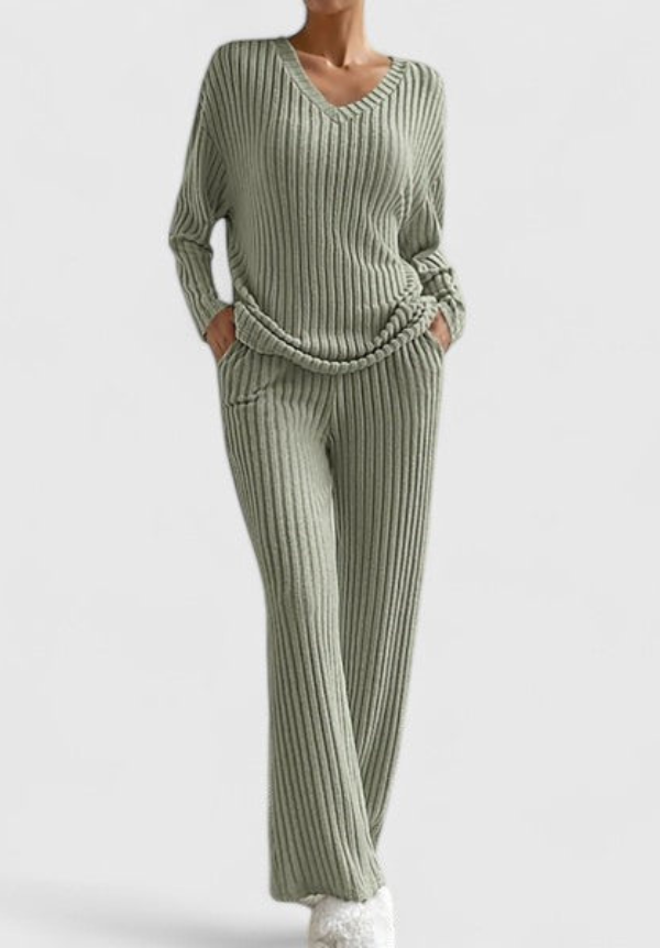 Thessara | Women's Ribbed Loungewear Matching Set