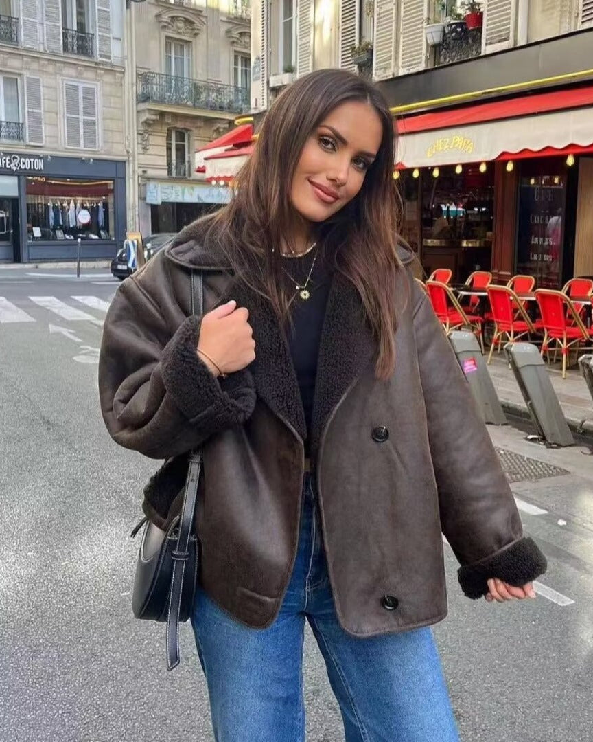 Threnelle | Women's Oversized Shearling Jacket