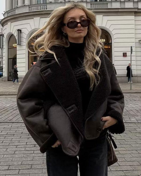 Threnelle | Women's Oversized Shearling Jacket