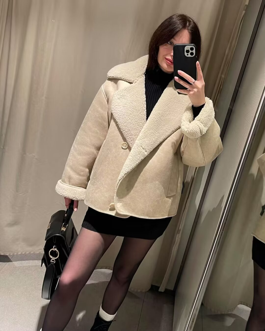 Threnelle | Women's Oversized Shearling Jacket