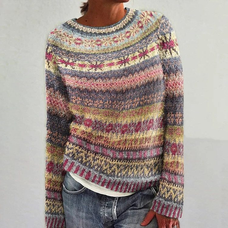 Threnova | Women's Christmas Fair Isle Knit Sweater