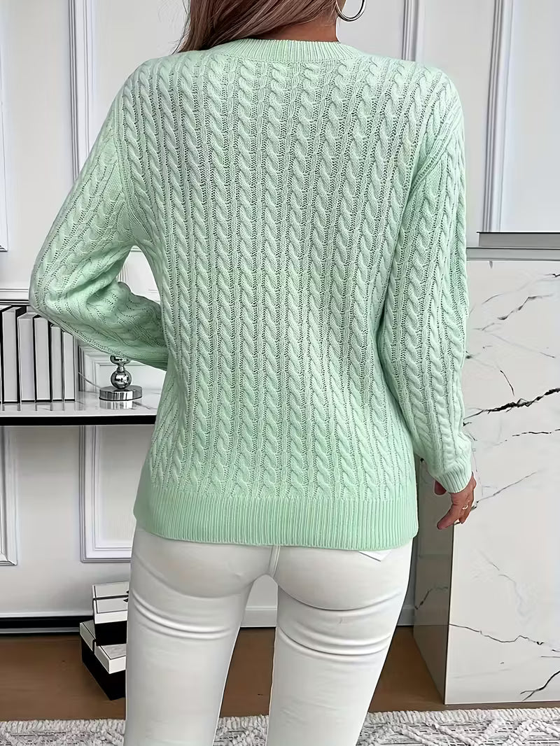 Tivara | Women's Cable Knit Crewneck Sweater
