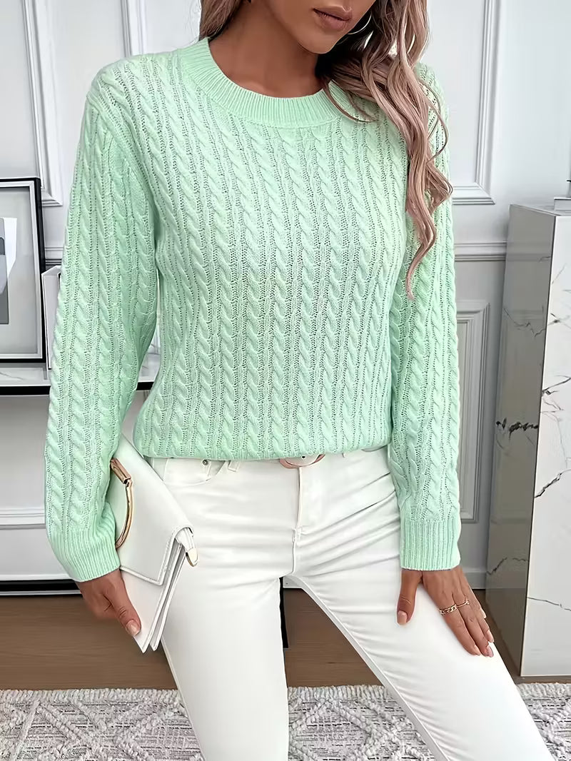 Tivara | Women's Cable Knit Crewneck Sweater
