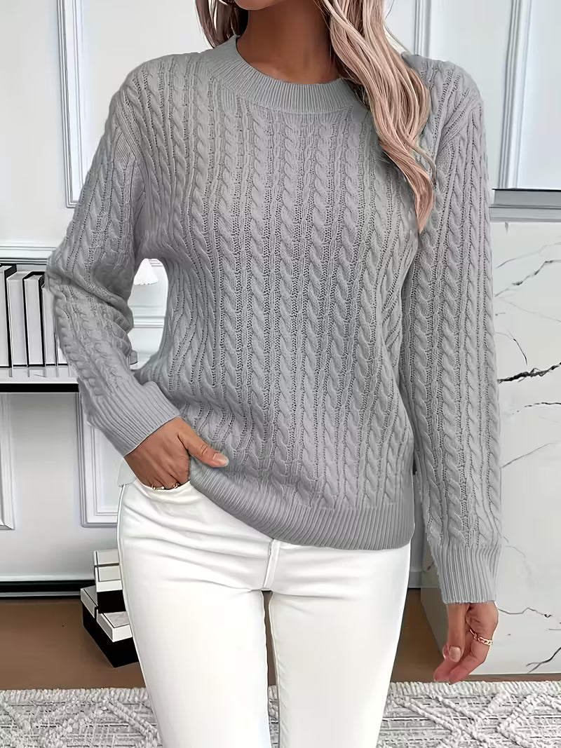 Tivara | Women's Cable Knit Crewneck Sweater