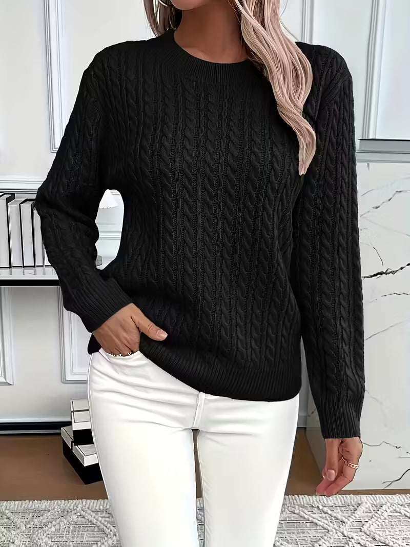 Tivara | Women's Cable Knit Crewneck Sweater
