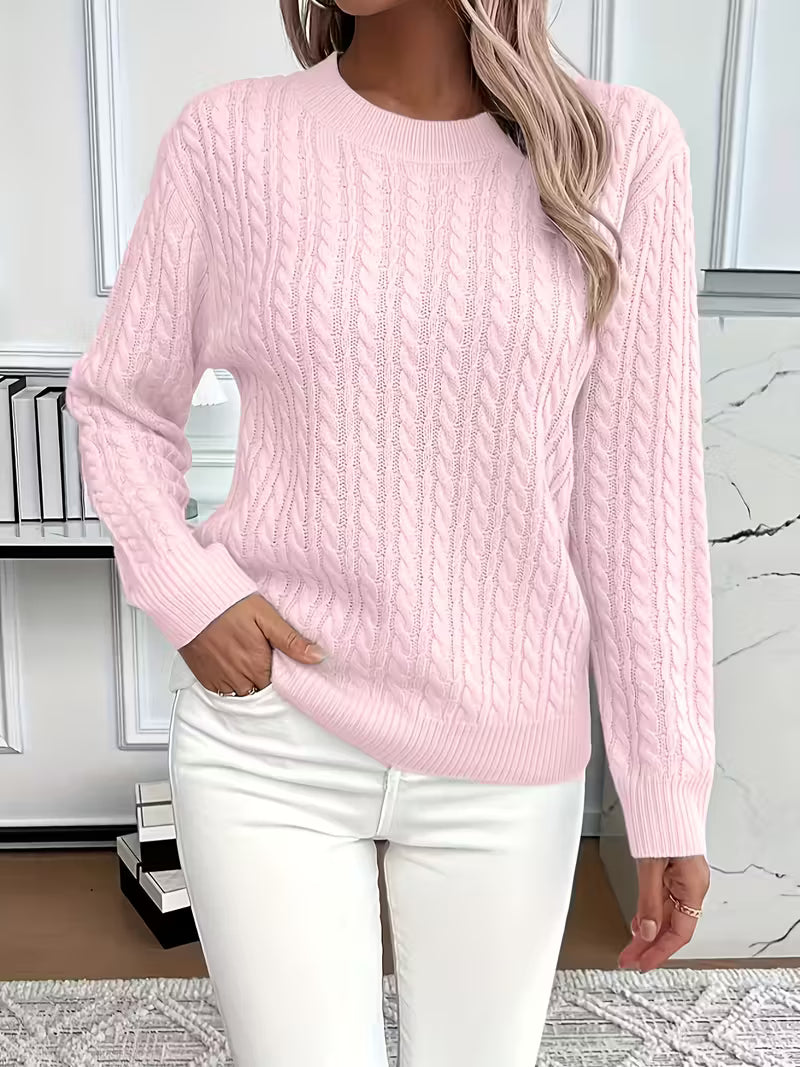 Tivara | Women's Cable Knit Crewneck Sweater