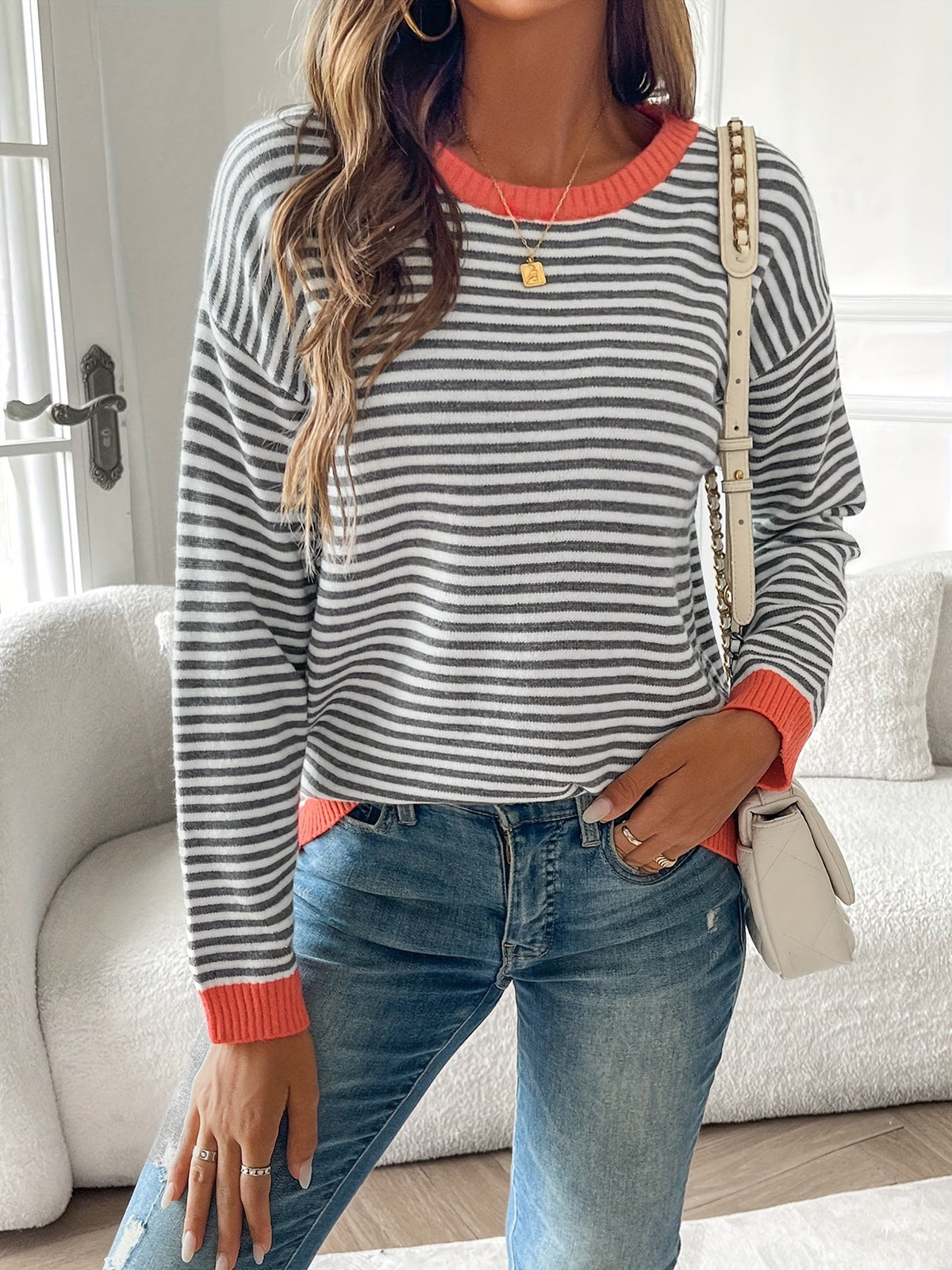Tivelle | Women's Striped Pullover Sweater