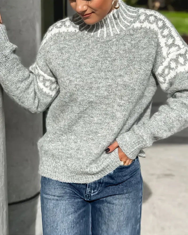 Tivona | Women's Mock Neck Knit Sweater
