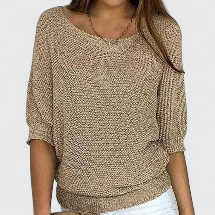 Relaxed Batwing Lightweight Sweater