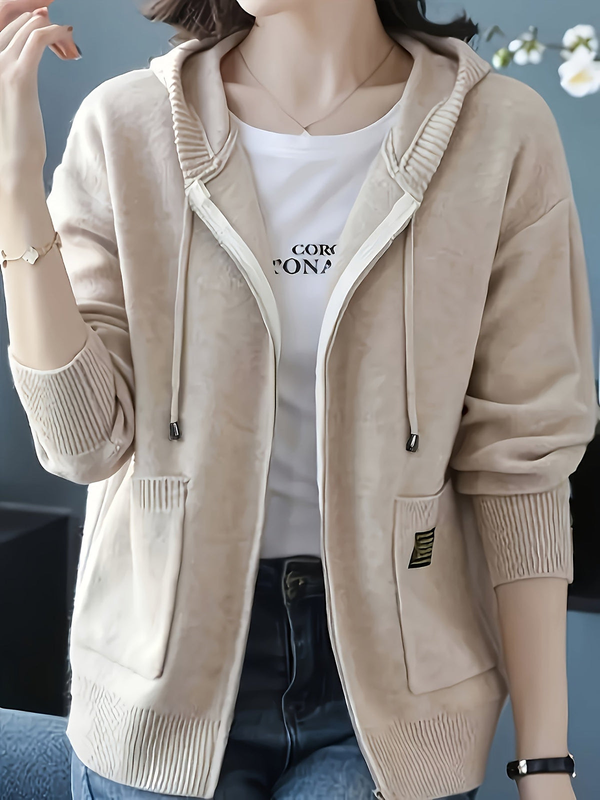 Valdene | Women's Zip-Up Hooded Cardigan