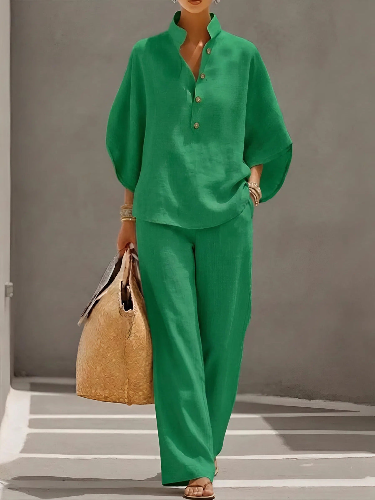 Valentina | Women's Button Up Wide Leg Set
