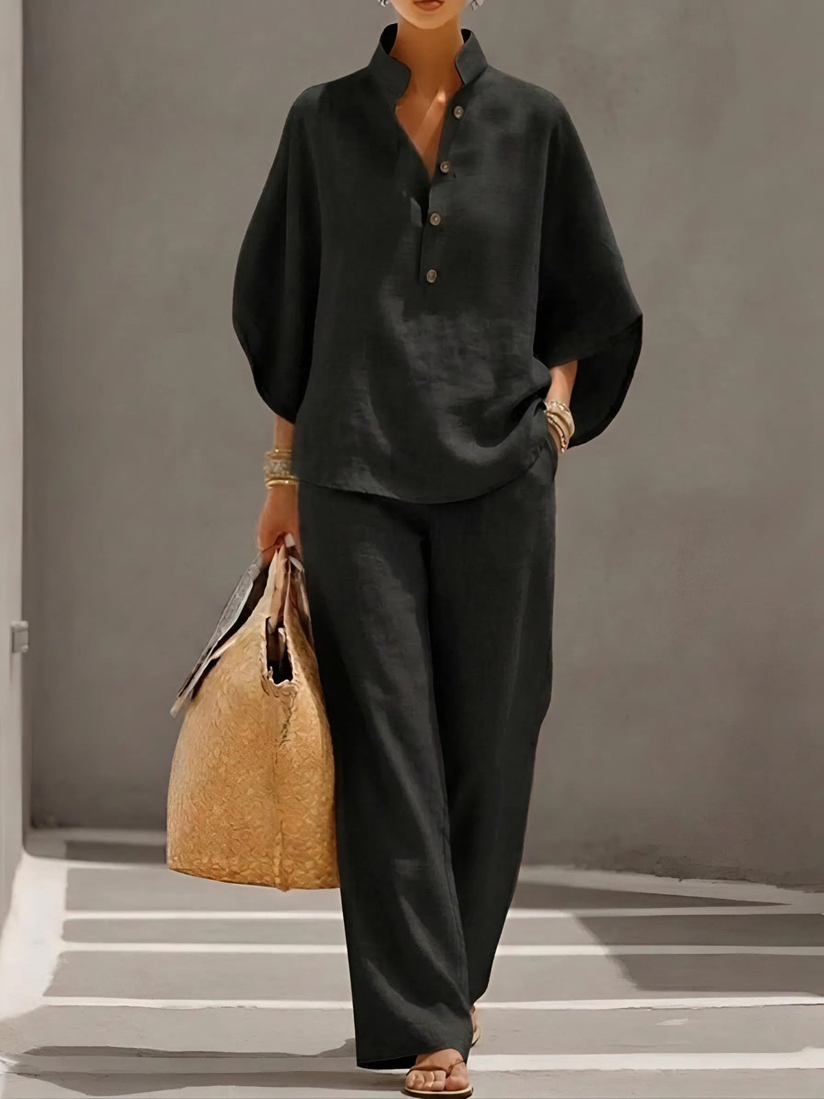 Valentina | Women's Button Up Wide Leg Set