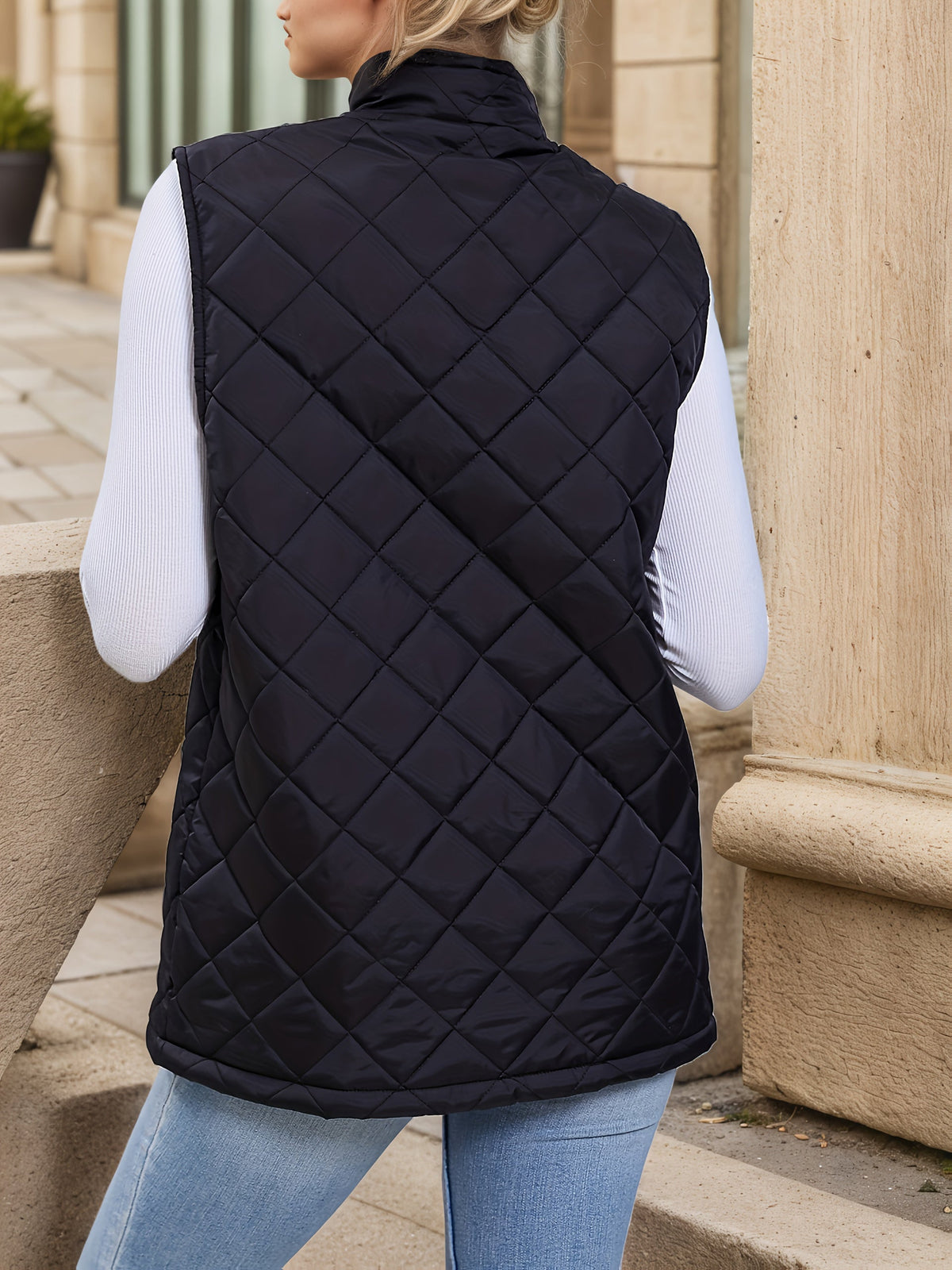 Vanthis | Women's Quilted Vest Jacket Longline