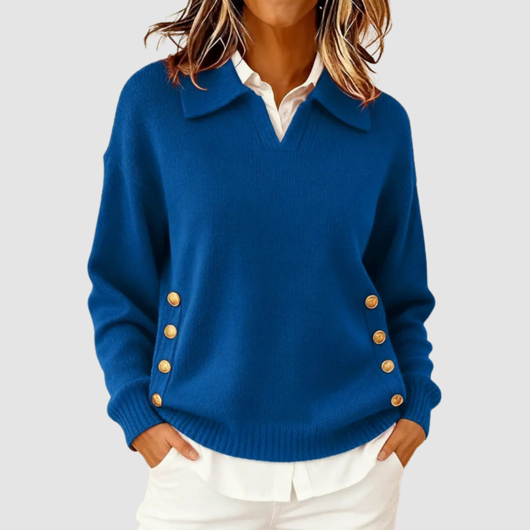Varnova | Women's Collared Pullover Knit Sweater