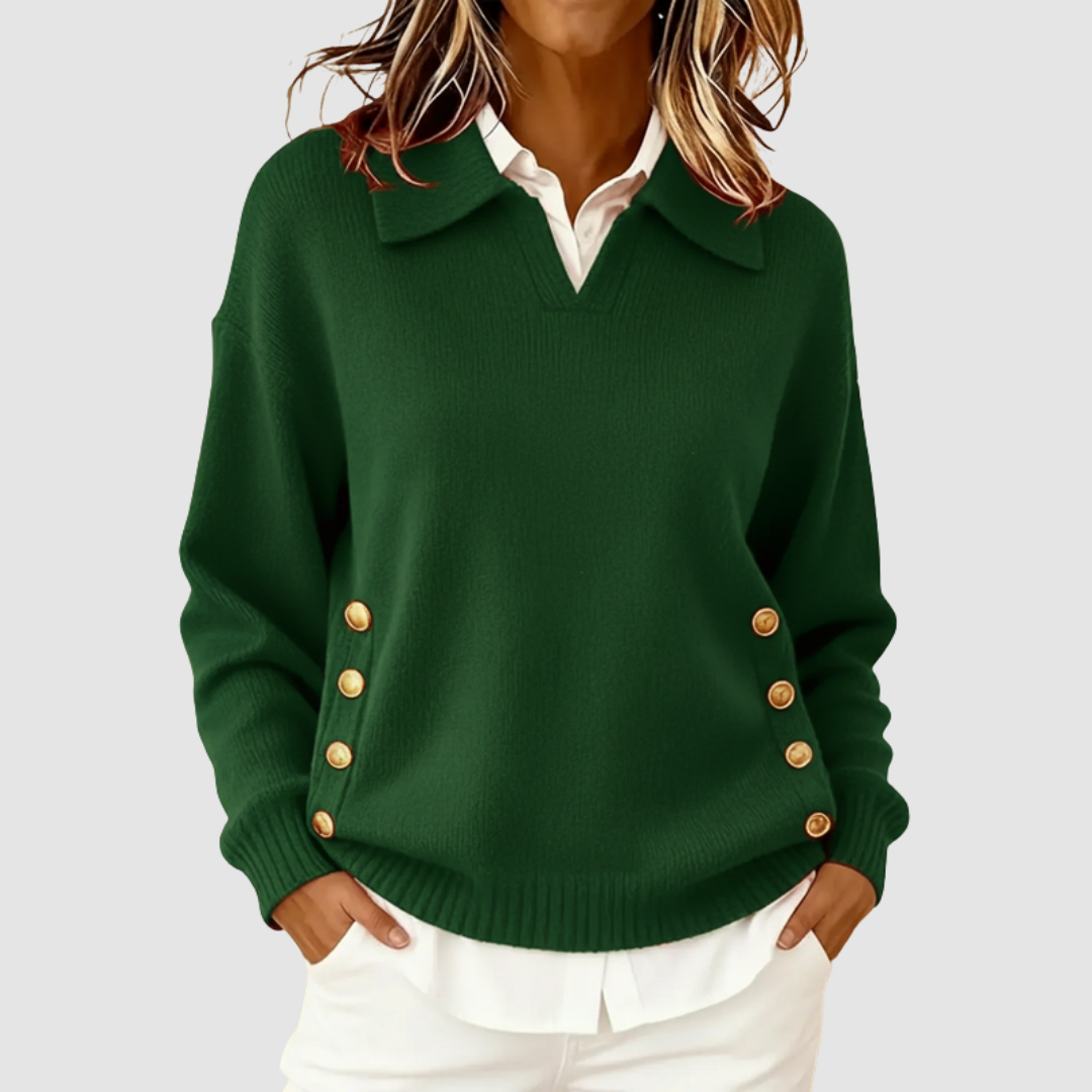 Varnova | Women's Collared Pullover Knit Sweater