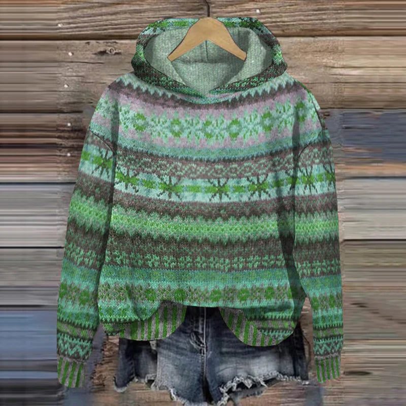 Veldene | Women's Christmas Sweater Hoodie Fair Isle