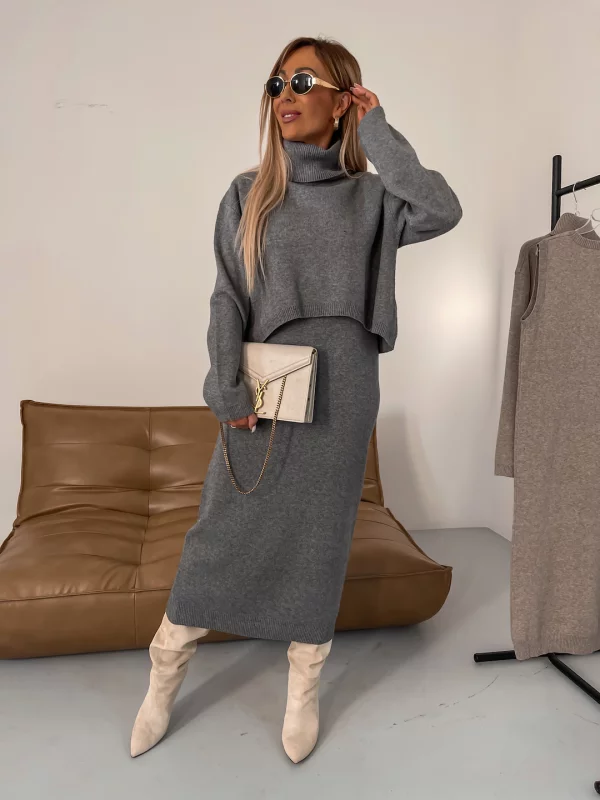 Selyn | Women's Turtleneck Sweater Dress Two-Piece Set