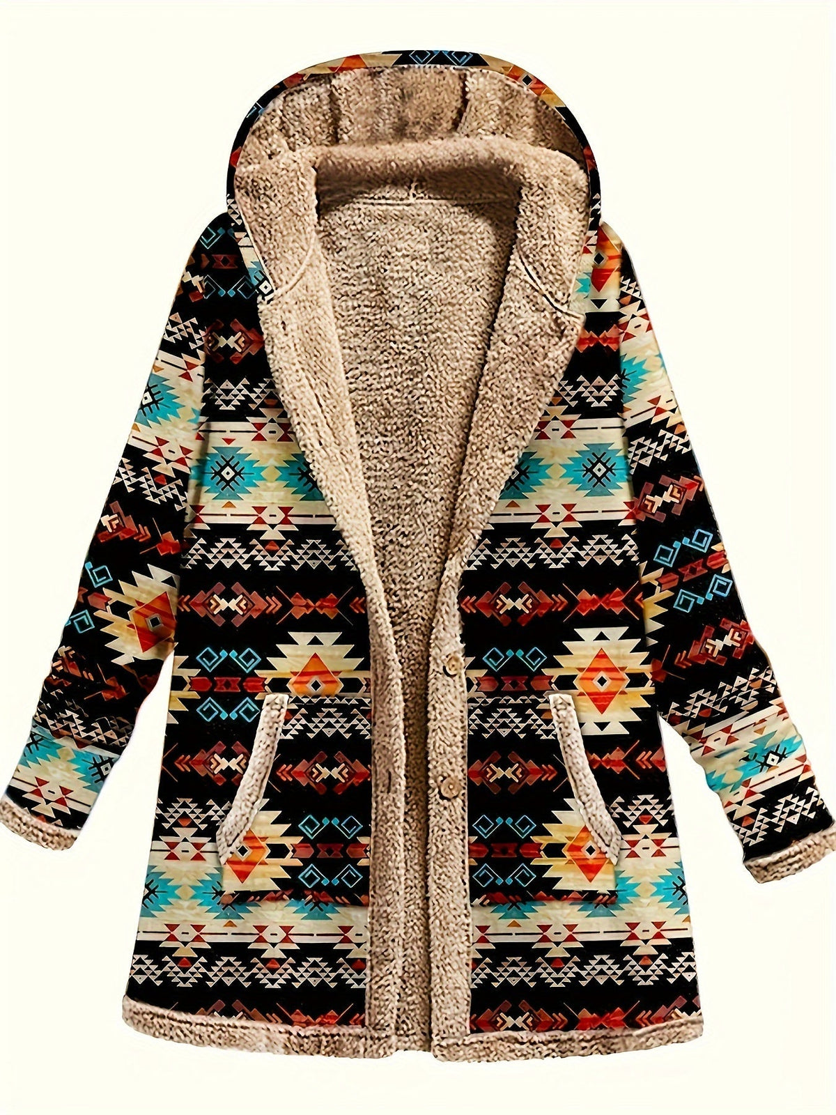 Velnith | Women's Aztec Print Hooded Winter Coat