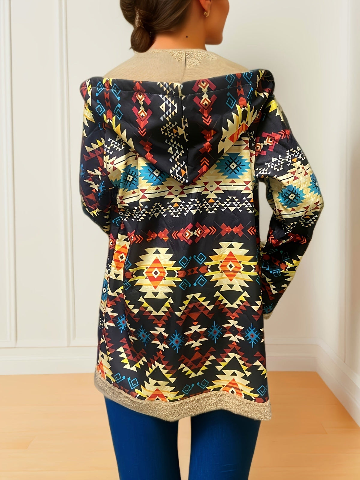 Velnith | Women's Aztec Print Hooded Winter Coat